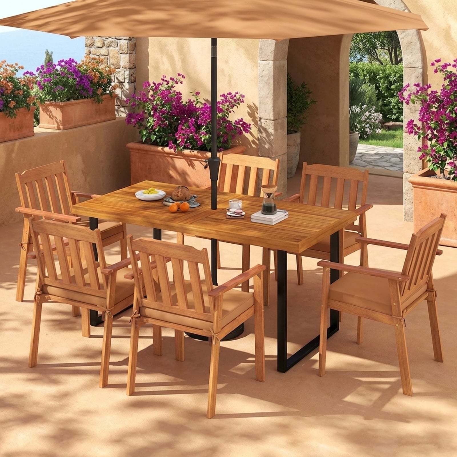 Biotree Acacia Wood Rectangular Dining Table for 6
