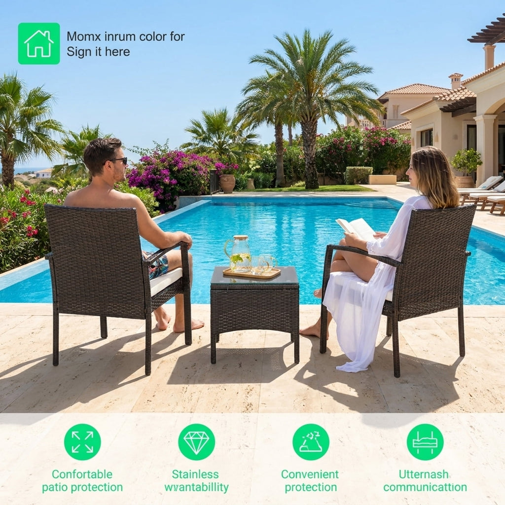 Biotree 4 Pieces Patio Wicker Dining Armchair Set with Soft Zippered Cushion-Set of 4 Stackable Patio Chair for Garden BackyardMix Brown