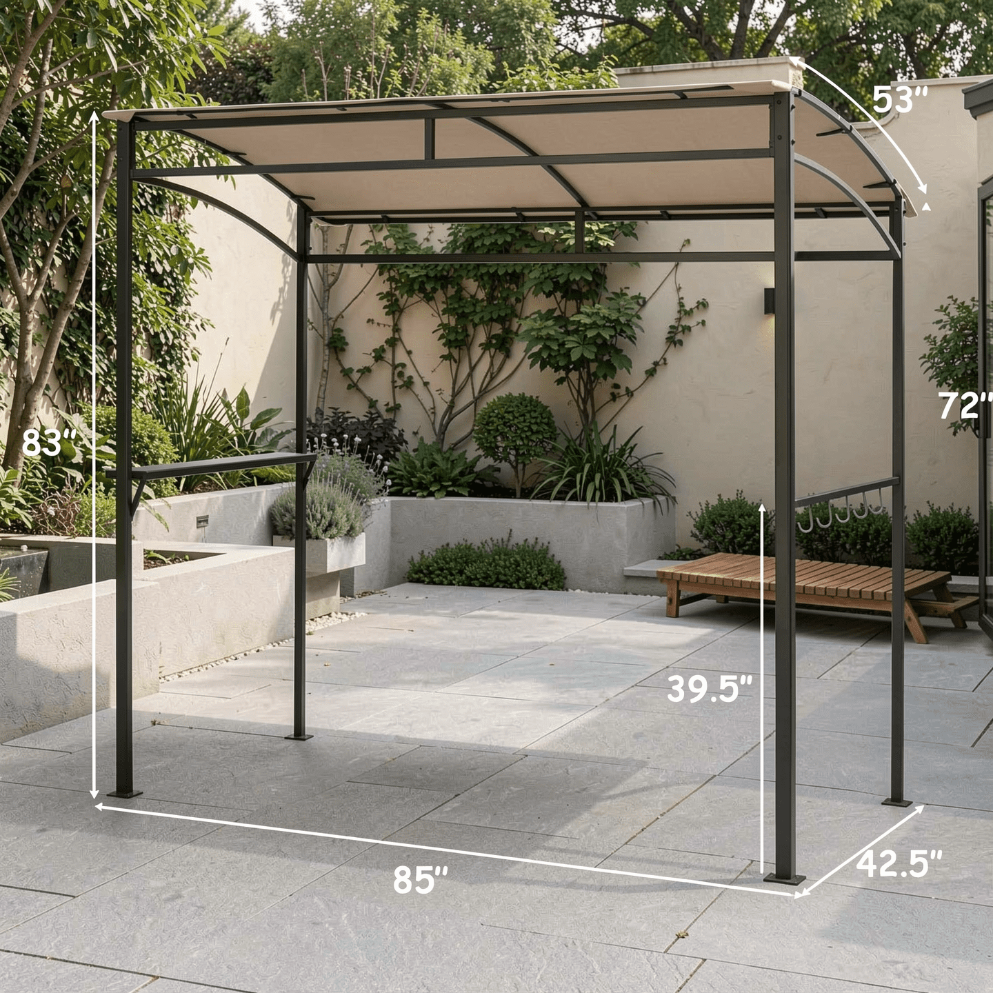 Biotree 7 x 4.5 Feet Grill Gazebo Outdoor Patio Garden BBQ Canopy Shelter Brown - Outdoor Patio Backyard Garden Shade Canopy Shelter