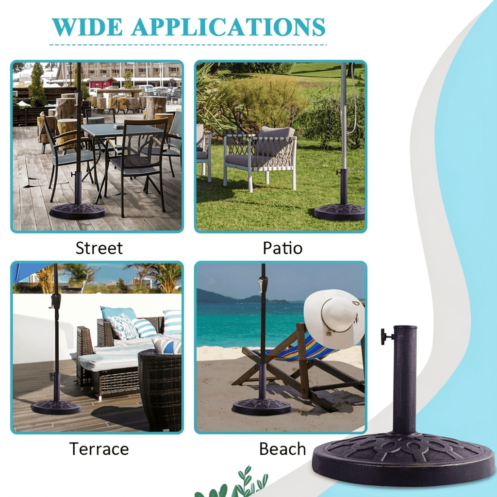 Biotree 30lbs 18 Inches Heavy Duty Outdoor Patio Market Umbrella Base Bronze - Heavy Duty Outdoor Patio Stand