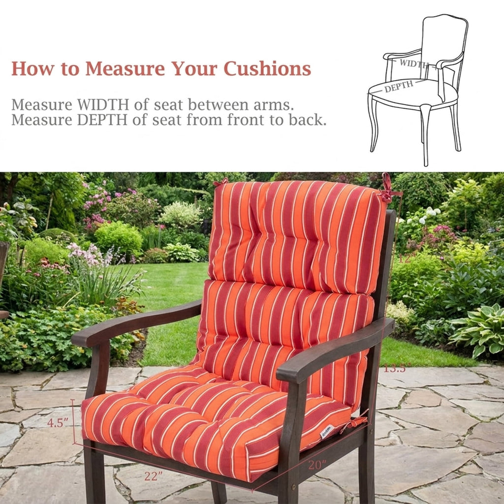 Biotree 22 X 44 Inch Tufted Outdoor Patio Chair Seating Pad Comfortable Patio Chair Cushion PadRed
