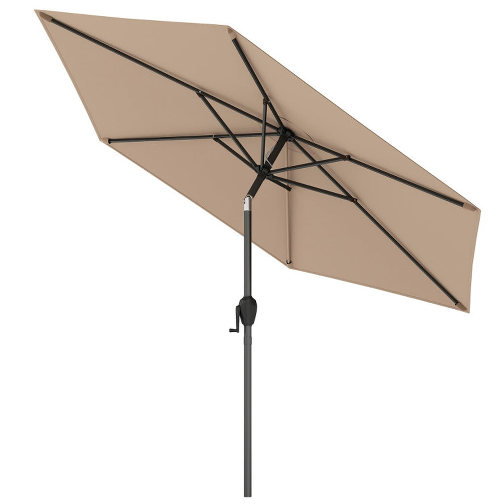 Biotree 7.5 FT Patio Umbrella, Outdoor Patio Heavy Duty Market Umbrella with Push Button Tilt for Patio Garden Backyard Pool, Tan