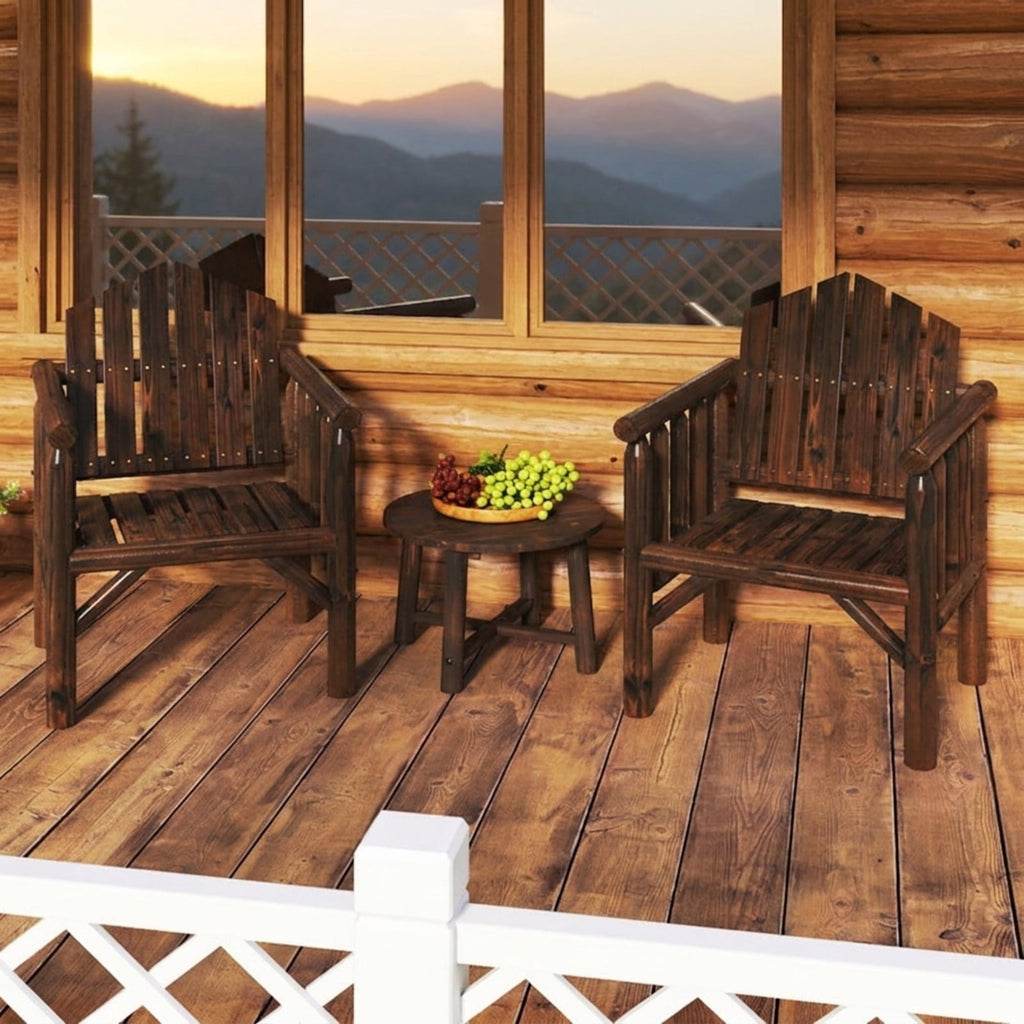 Biotree Outdoor Wood Armchair Wooden Patio Dining Chair with Armrests Stackable Patio Chair for Garden BackyardBrown
