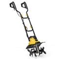 Biotree 10 Amp Powerful Corded Electric Tiller Cultivator with Safety Lock for Lawn Garden Yard Soil Care, Yellow