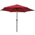 Biotree 10 Feet Outdoor Patio Umbrella with Tilt Adjustment and Crank-Dark Red Beige/Dark Red/Tan/Orange/Blue/Gray/Navy