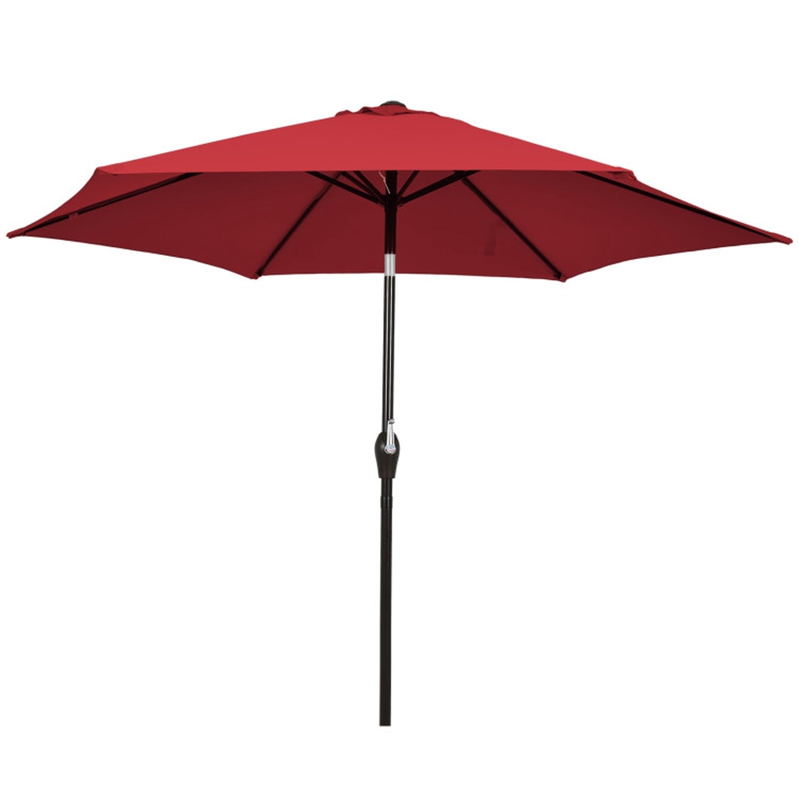 Biotree 10 Feet Outdoor Patio Umbrella with Tilt Adjustment and Crank-Dark Red Beige/Dark Red/Tan/Orange/Blue/Gray/Navy