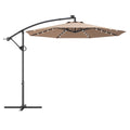 Biotree 10 ft 360¡ã Rotation Solar Powered LED Patio Offset Umbrella without Weight Base-Beige Outdoor