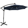 Biotree 10 ft 360¡ã Rotation Solar Powered LED Patio Offset Umbrella without Weight Base-Navy Outdoor