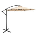 Biotree 10 ft Cantilever Offset Patio Umbrella 8-Rib Outdoor Shade - Beige - UV Protection with Cross Base