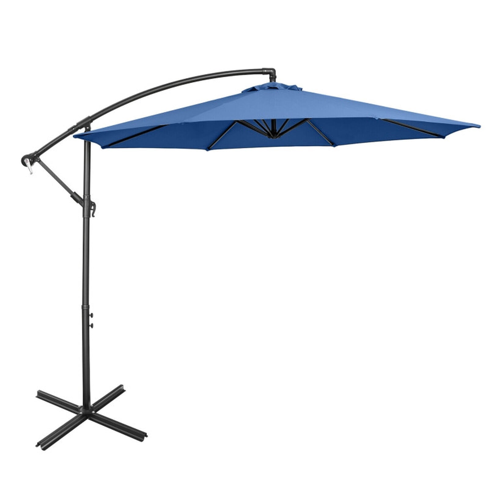 Biotree 10 ft Cantilever Offset Patio Umbrella 8-Rib Outdoor Shade - Blue - UV Protection with Cross Base