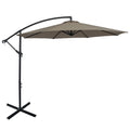Biotree 10 ft Cantilever Offset Patio Umbrella 8-Rib Outdoor Shade - Brown - UV Protection with Cross Base