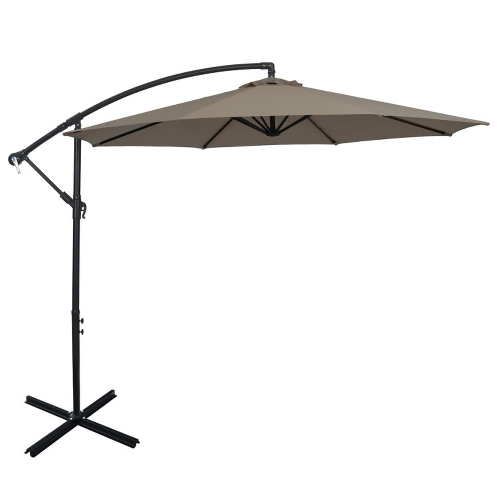 Biotree 10 ft Cantilever Offset Patio Umbrella 8-Rib Outdoor Shade - Brown - UV Protection with Cross Base