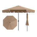 Biotree 10 ft Market Patio Umbrella with Crank and Tilt, 8 Sturdy Ribs, Vented Canopy - Beige for Backyard