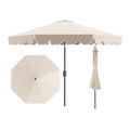 Biotree 10 ft Market Patio Umbrella with Crank and Tilt, 8 Sturdy Ribs, Vented Canopy - Beige for Backyard