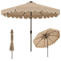 Biotree 10 ft Market Patio Umbrella with Crank and Tilt, 8 Sturdy Ribs, Vented Canopy - Beige for Backyard