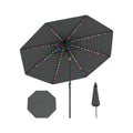 Biotree 10 ft Market Patio Umbrella with Crank and Tilt, 8 Sturdy Ribs, Vented Canopy - Gray for Backyard