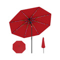 Biotree 10 ft Market Patio Umbrella with Crank and Tilt, 8 Sturdy Ribs, Vented Canopy - Red for Backyard