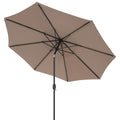 Biotree 10 ft Market Patio Umbrella with Crank and Tilt, 8 Sturdy Ribs, Vented Canopy - Tan for Backyard