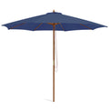 Biotree 10 ft Offset Cantilever Patio Umbrella 8 Wooden Ribs Outdoor Shade - Beige - UV Protection with Cross Base