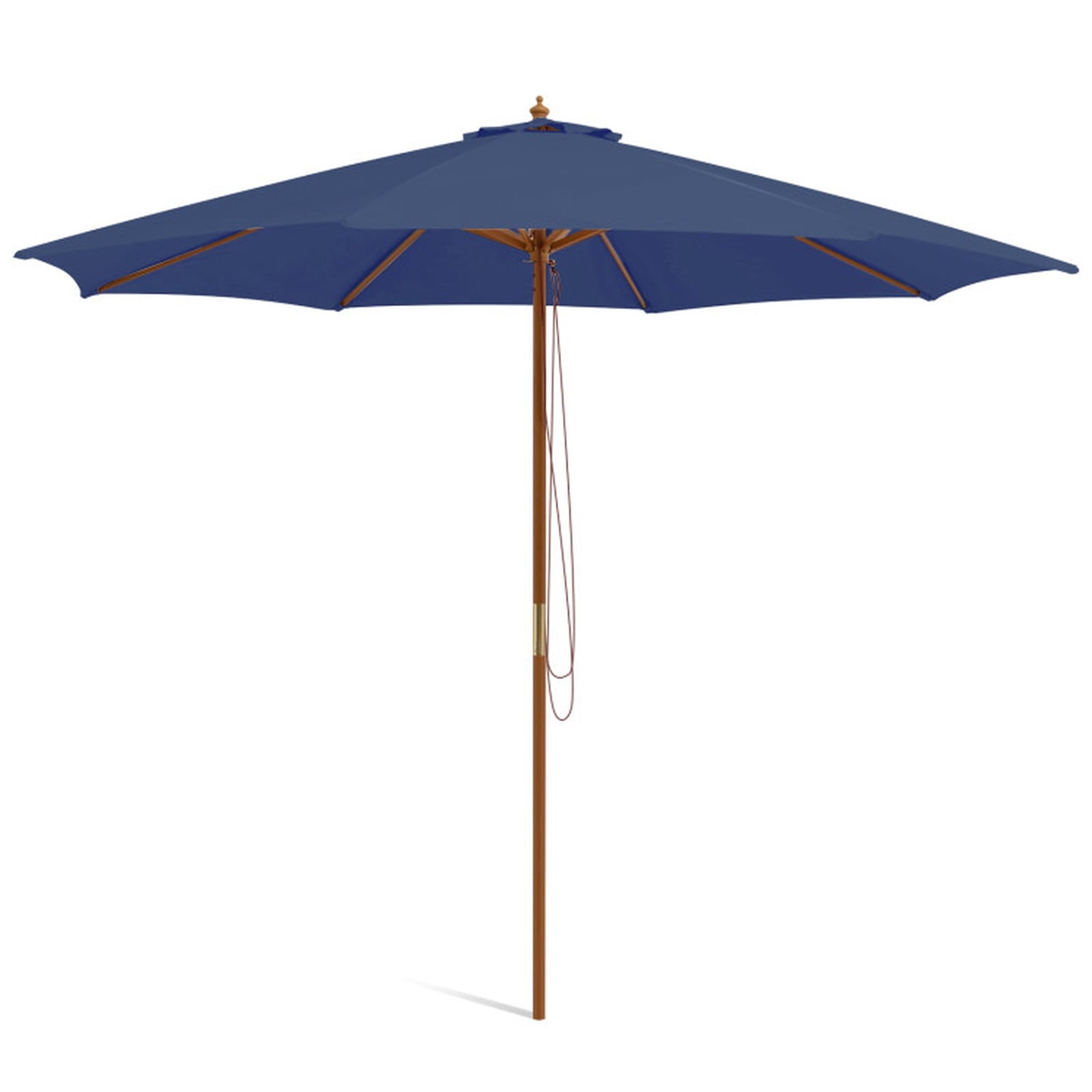 Biotree 10 ft Offset Cantilever Patio Umbrella 8 Wooden Ribs Outdoor Shade - Beige - UV Protection with Cross Base