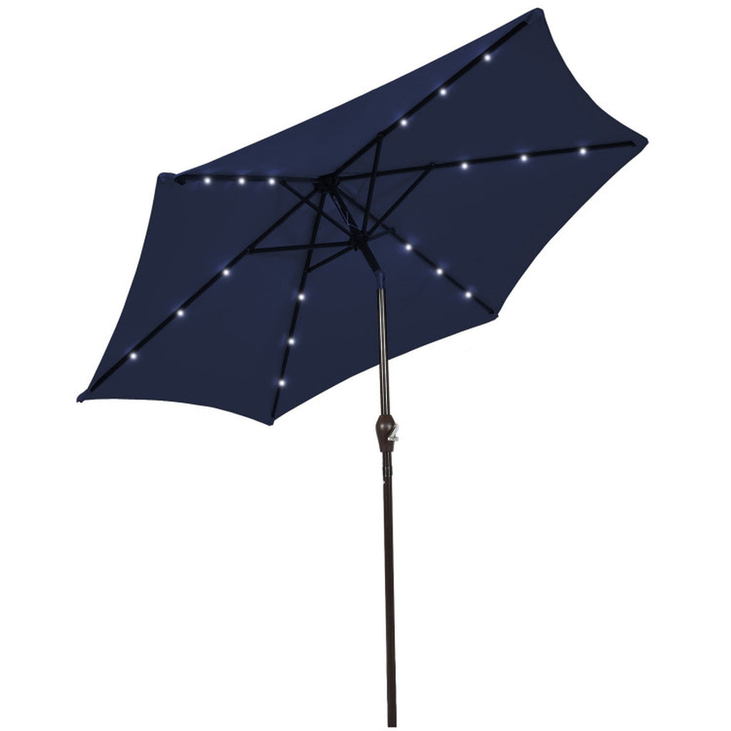 Biotree 10 ft Offset Cantilever Patio Umbrella Solar LED Lights Outdoor Shade - Blue - UV Protection