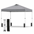 Biotree 10 x 10 Ft Pop Up Canopy Tent, 100 Sq Ft UPF 50+ Vented Shelter with Adjustable Height and Roller Bag for Outdoor Events, Gray