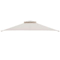 Biotree 10 x 12 Feet Gazebo Replacement Top with Air Vent and Drainage Holes Beige - Instant Setup Outdoor Shade Tent for Camping Parties