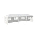 Biotree 10 x 30 Foot Outdoor Event Canopy Tent with 5 Removable Sidewalls Steel Frame PE Roof for Party Wedding Backyard - White