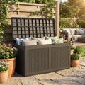 Biotree 100 Gallon Resin Deck Box Outdoor Waterproof Storage Bench Outdoor Waterproof for Patio Deck Garden Cushions, Gray