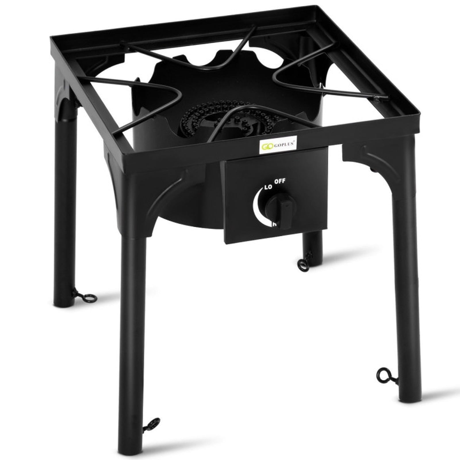 Biotree 100000 BTU Portable Propane Outdoor Camp Stove with Adjustable Legs for Outdoor Camping Backyard Patio Cooking, Black