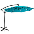 Biotree 10FT 360¡ã Rotation Solar Powered LED Patio Offset Umbrella-Turquoise Outdoor Backyard Hanging