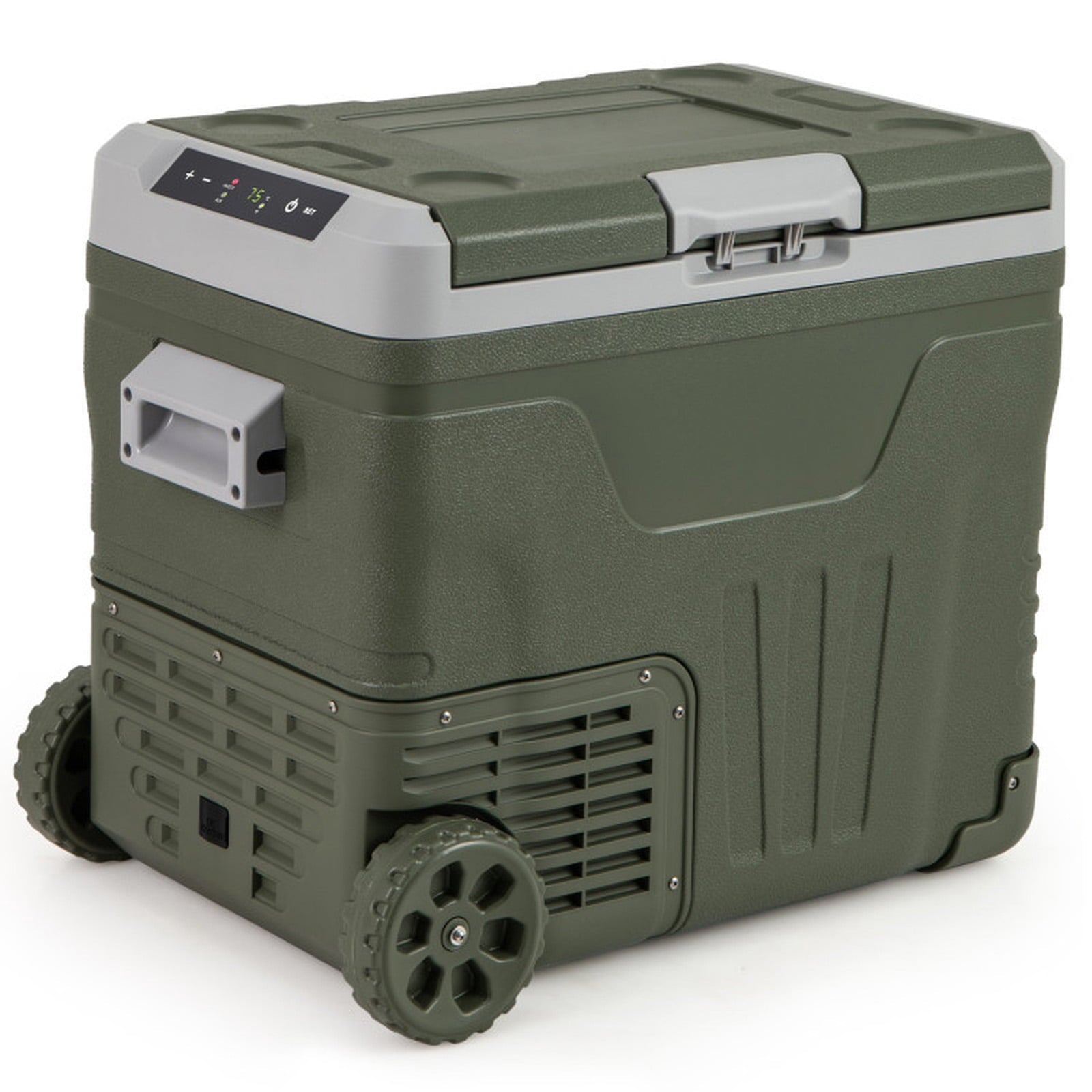 Biotree 12 Volt Car Refrigerator 50 Qt Portable Car Fridge with Adjustable Range, Green