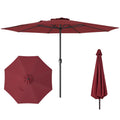 Biotree 12 ft Market Patio Umbrella with Crank and Tilt, 8 Sturdy Ribs, Vented Canopy - Red for Backyard