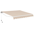 Biotree 12 x 10 Feet Patio Retractable Awning Aluminum Sunshade Shelter for Patio Deck Door Window Sun Rain Protection, Beige