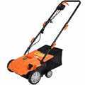 Biotree 13" 12 Amp Electric Lawn Scarifier Dethatcher, Corded Lawn Rake with 3-Position Depth Adjustment, Removable Blades and 40L Collection Bag for Grass Renovation and Yard Care Orange