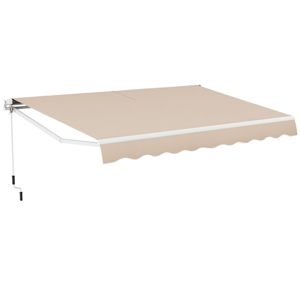 Biotree 13 ¡Á 8 Feet Retractable Patio Awning Aluminum Deck Sunshade for Patio Deck Door Window Sun Rain Protection, Beige