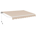 Biotree 13 ¡Á 8 Feet Retractable Patio Awning Aluminum Deck Sunshade for Patio Deck Door Window Sun Rain Protection, Beige