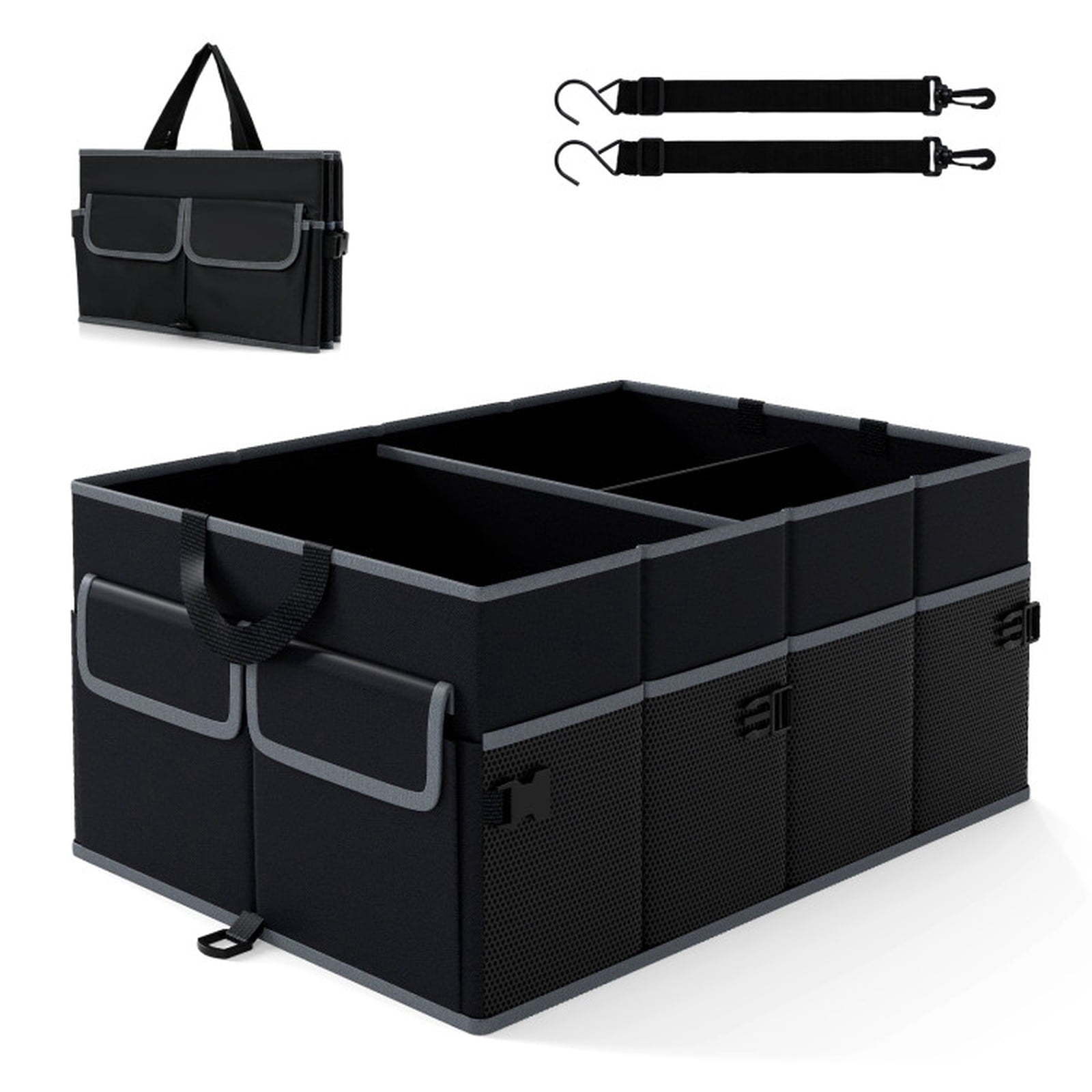 Biotree 13 Gallon Car Trunk Organizer Removable Divider 6 Pockets Foldable - Black