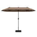 Biotree 13FT Double-sided Patio Twin Table Umbrella with Crank Handle-Tan Brown - Outdoor Patio Garden Sun Shade