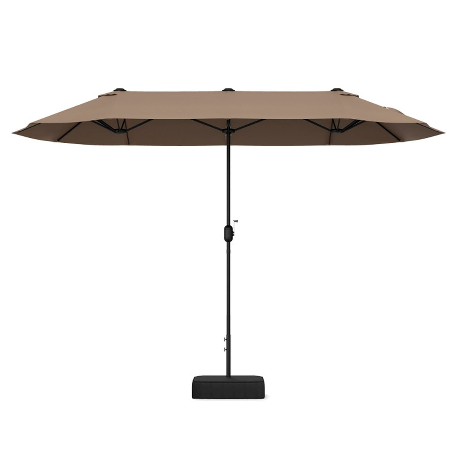 Biotree 13FT Double-sided Patio Twin Table Umbrella with Crank Handle-Tan Brown - Outdoor Patio Garden Sun Shade