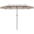 Biotree 15 Feet Patio Double-Sided Umbrella with Hand-Crank System-Beige Multi-color - Outdoor Patio Garden Sun Shade