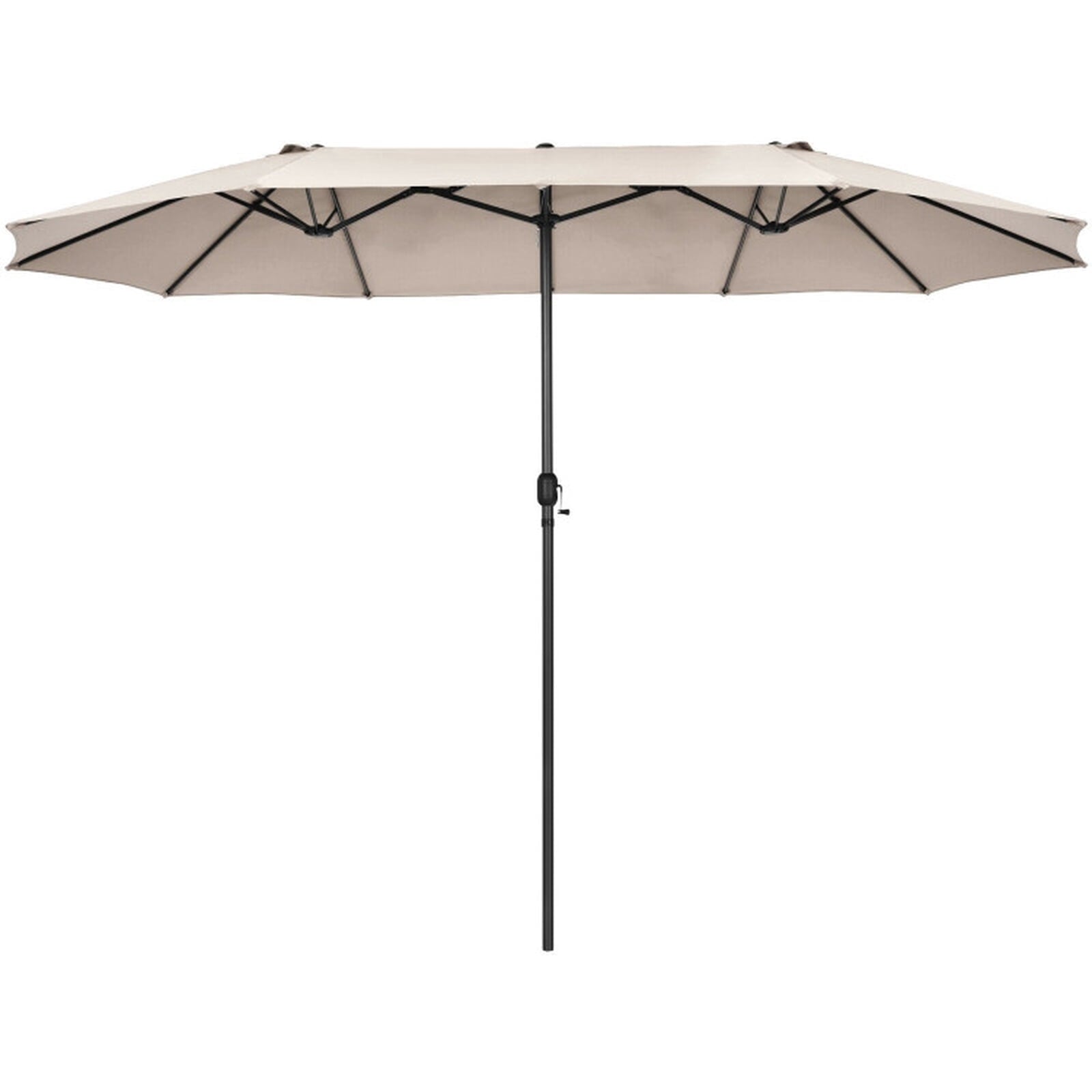 Biotree 15 Feet Patio Double-Sided Umbrella with Hand-Crank System-Beige Multi-color - Outdoor Patio Garden Sun Shade