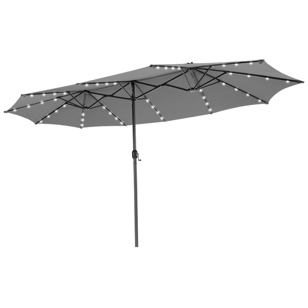 Biotree 15 ft Cantilever Patio Umbrella Offset Hanging with Cross Base, 8 Ribs - Multicolor for Backyard