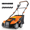 Biotree 16-Inch Electric Lawn Dethatcher and Scarifier with Collection Bag for Lawn Garden Yard Soil Care, Orange