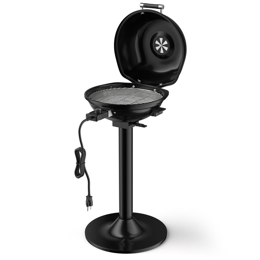 Biotree 1600W Portable Electric BBQ Grill with Removable Non-Stick Rack-Black Outdoor Cooking Patio Summer