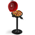 Biotree 1600W Portable Electric BBQ Grill with Temperature Control Grease Collector, Smokeless Tabletop BBQ Cooker for Backyard Patio Camping Red