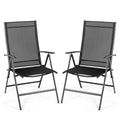 Biotree 2-Pack Adjustable Folding Patio Recliner Chairs-Black