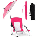 Biotree 2 Pack Beach Umbrella Chair for Adults with Adjustable Parasol Stackable Patio Chair for Garden BackyardPink