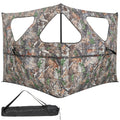 Biotree 2 Panel Hunting Ground Blind Pop Up Fence with 3 Shoot Through Ports, Camouflage