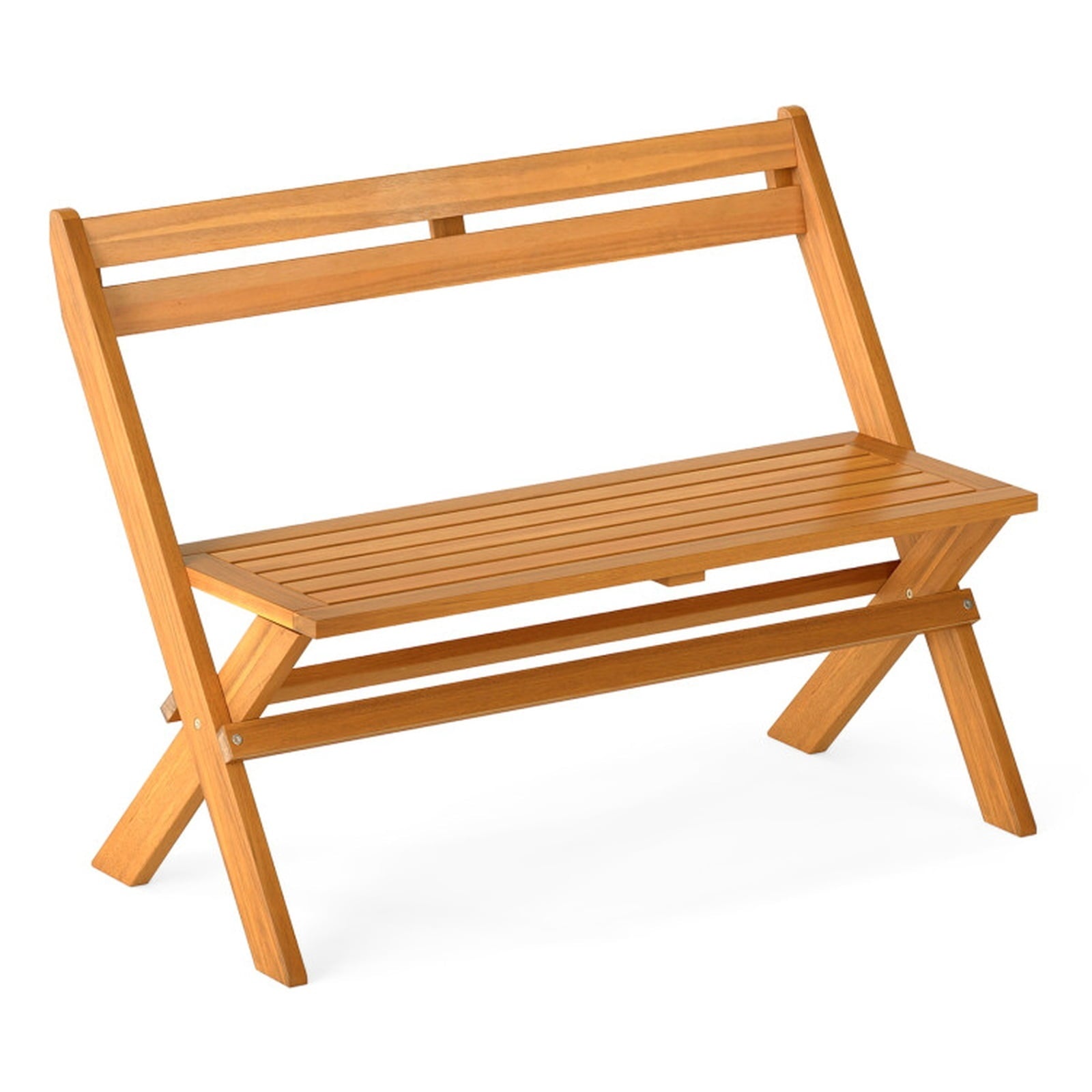 Biotree 2-Person Acacia Wood Patio Garden Bench with 800 Lbs Capacity Stackable Patio Chair for Garden BackyardNatural